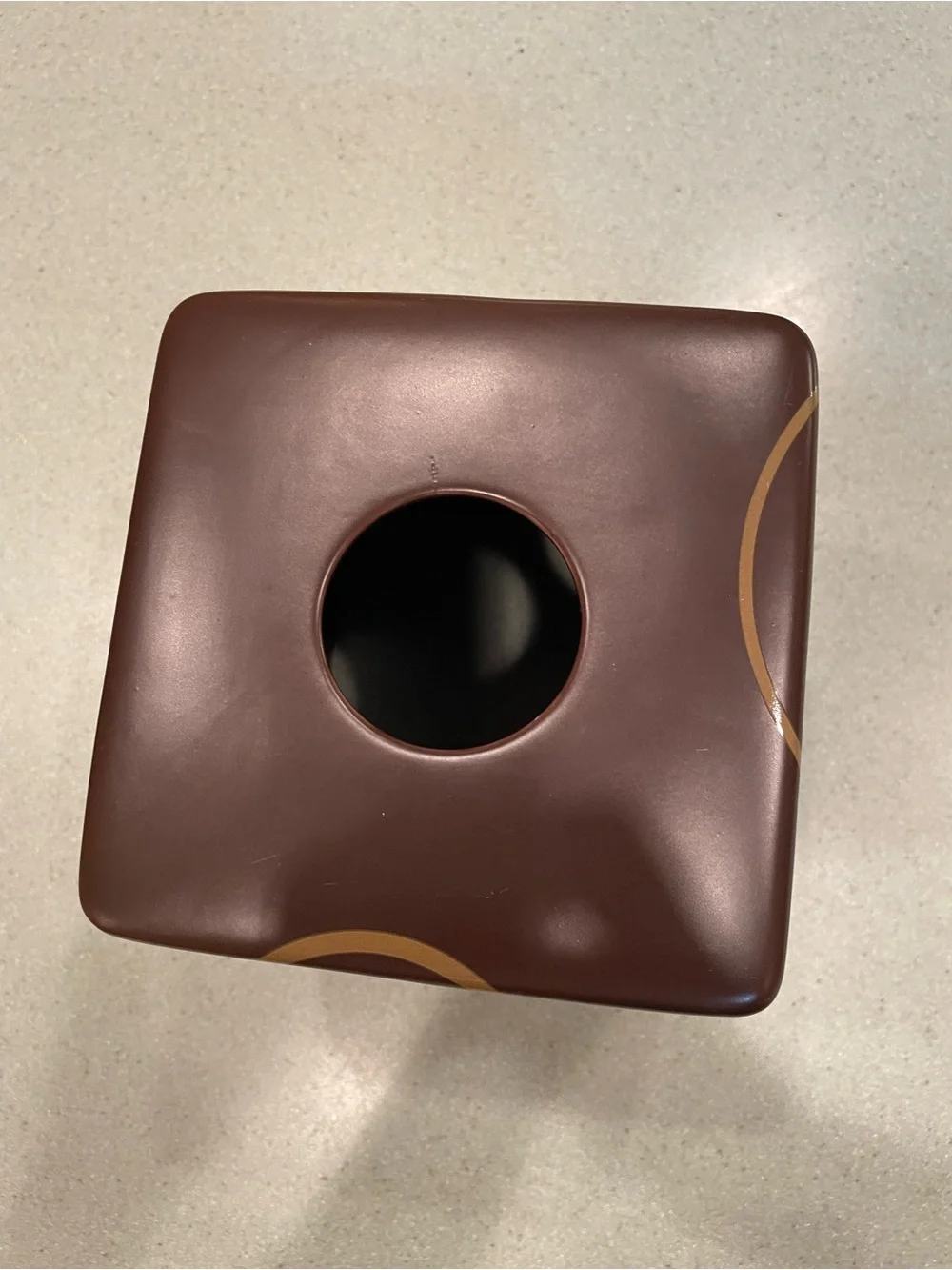 Boutique Tissue Box Cover Re-Mix Brown Abstract Modern Deco